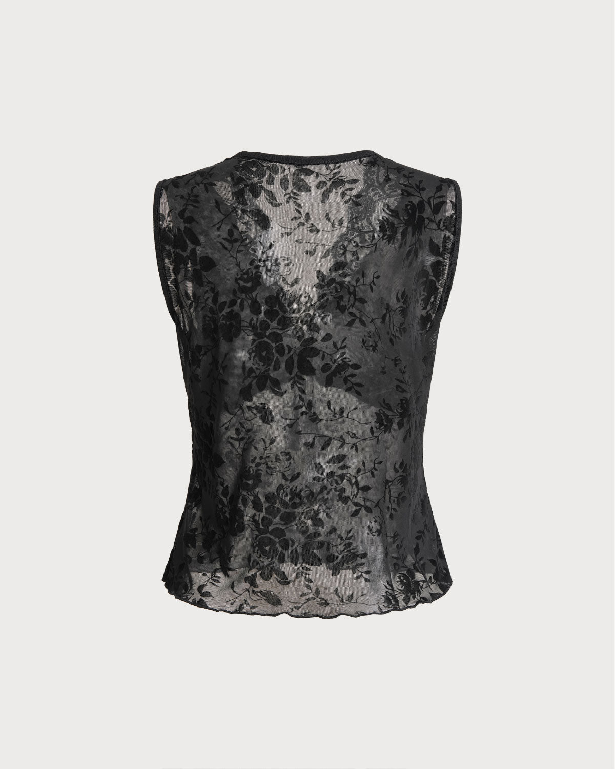 elegant black Lace V-Neck Top
